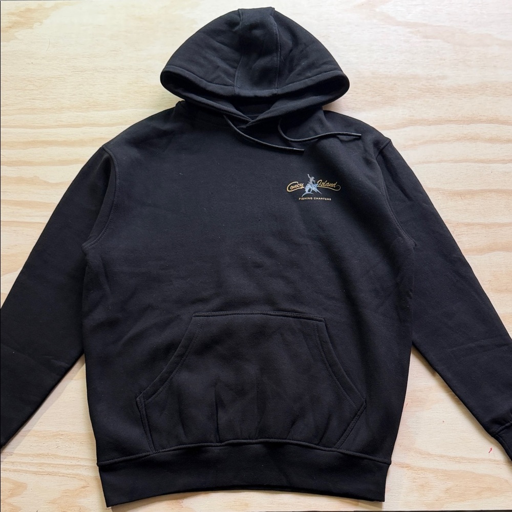 Elegant Black Hoodie with stamped Logo